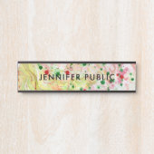 Personaliseer roze roodgeel groen Paars modern Deurbordje (Voorkant)