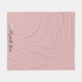 Personaliseer Roze Vlek met Bunnies Blanket Fleece Deken (Voorkant (Horizontaal))