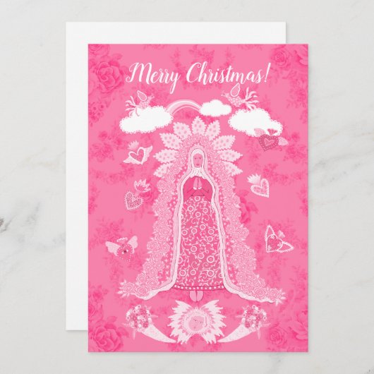 Personaliseer Roze Vrolijke Kerstmis (Voorkant / Achterkant)