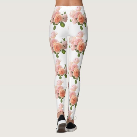Personaliseer Rozen Moderne Elegant Trendy Sjabloo Leggings (Achterkant)