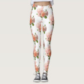 Personaliseer Rozen Moderne Elegant Trendy Sjabloo Leggings (Voorkant)