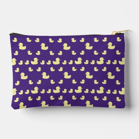 Personaliseer Rubber Duck Pattern Paarse Rits Etui (Achterkant)