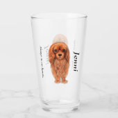 Personaliseer Ruby Cavalier King Charles Spaniel Glas (Achterkant)