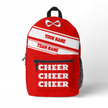 Personaliseer rugzak cheerleading school rood wit