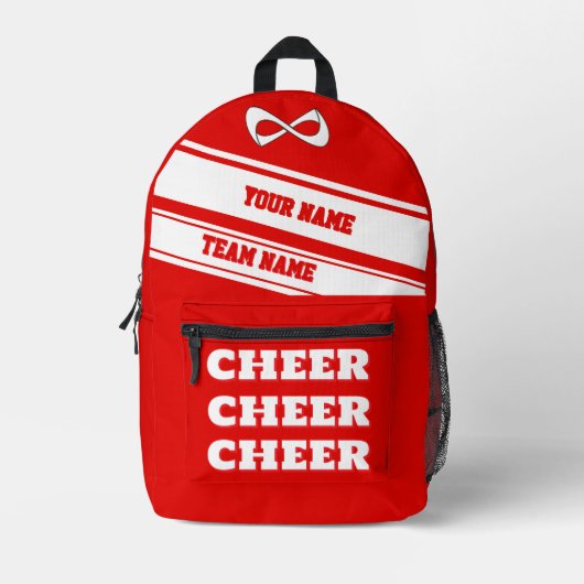 Personaliseer rugzak cheerleading school rood wit (Voorkant)