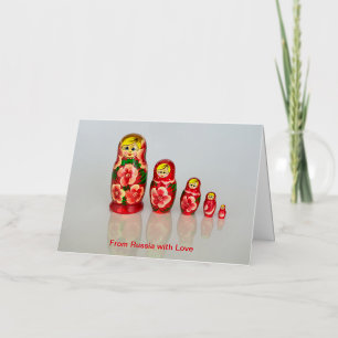 Personaliseer Russische Matryoshka stapelpoppen Folie Wenskaart