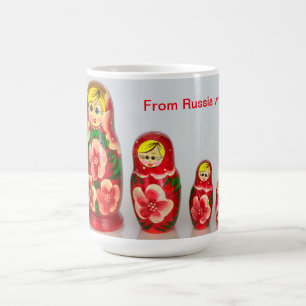 Personaliseer Russische Matryoshka stapelpoppen Koffiemok