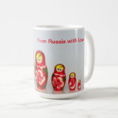 Personaliseer Russische Matryoshka stapelpoppen Koffiemok (Voorkant rechts)