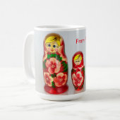 Personaliseer Russische Matryoshka stapelpoppen Koffiemok (Voorkant links)