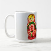 Personaliseer Russische Matryoshka stapelpoppen Koffiemok (Links)