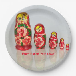 Personaliseer Russische Matryoshka stapelpoppen Papieren Bordje