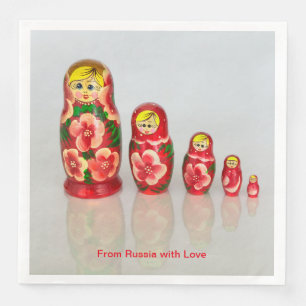 Personaliseer Russische Matryoshka stapelpoppen Servet