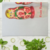 Personaliseer Russische Matryoshka stapelpoppen Theedoek (Gevouwen)