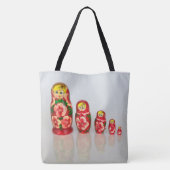 Personaliseer Russische Matryoshka stapelpoppen Tote Bag (Achterkant)