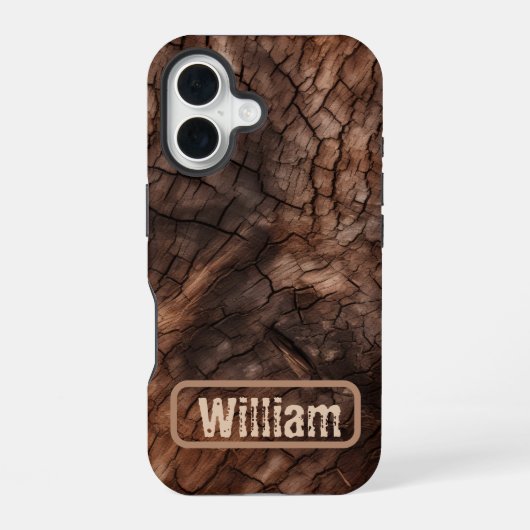 Personaliseer Rustic Tree Bark iPhone / iPad case 16 Hoesje (Achterkant)