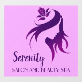 Personaliseer Salon Spa Lotus Bloem Silhouet Winke Raamsticker (Vel)