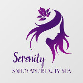 Personaliseer Salon Spa Lotus Bloem Silhouet Winke Raamsticker (Vel)