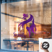 Personaliseer Salon Spa Lotus Bloem Silhouet Winke Raamsticker (Cafe Raam)