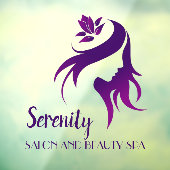 Personaliseer Salon Spa Lotus Bloem Silhouet Winke Raamsticker (Vel 3)