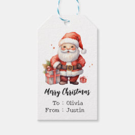Personaliseer Santa Claus Christmas Gift Label Cadeaulabel