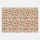 Personaliseer Santa Claus Rudolph Red Nose Reindee Inpakpapier Vel (Voorkant 2)