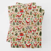 Personaliseer Santa Claus Rudolph Red Nose Reindee Inpakpapier Vel (In situ)