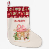 Personaliseer Santa Gingerbread House Vakantie Kleine Kerstsok (Voorkant)