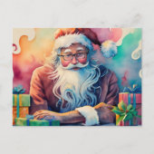 Personaliseer Santa's Whimsical Christmas Journey  Feestdagenkaart (Voorkant)