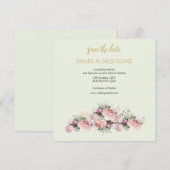 Personaliseer Save the Date rose boeket (Voorkant / Achterkant)
