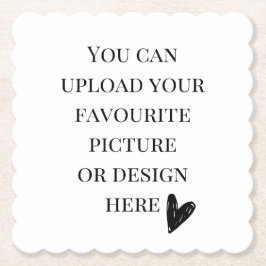 Personaliseer Scalloped Square Kartonnen Onderzetters