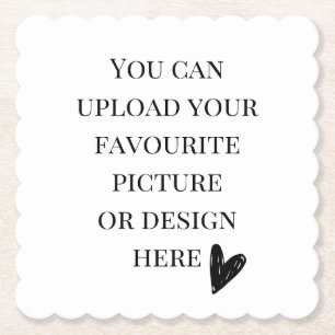 Personaliseer Scalloped Square Kartonnen Onderzetters