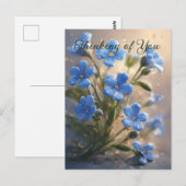 Personaliseer schattig blauw bloemendenken van u briefkaart (Voorkant / Achterkant)