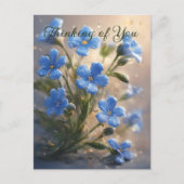 Personaliseer schattig blauw bloemendenken van u briefkaart (Voorkant)