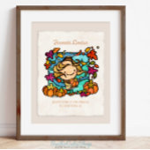 Personaliseer Schattig Meisje met Pompoenen Windy  Poster