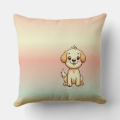 Personaliseer Schattig Puppy-Theme Gooi Kussen (Achterkant)