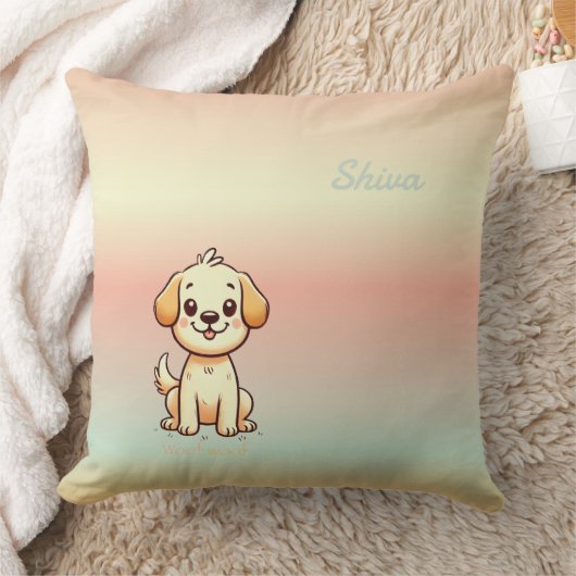 Personaliseer Schattig Puppy-Theme Gooi Kussen (Deken)