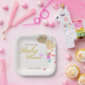 Personaliseer Schattige Baby shower Papieren Bordje (Feest)
