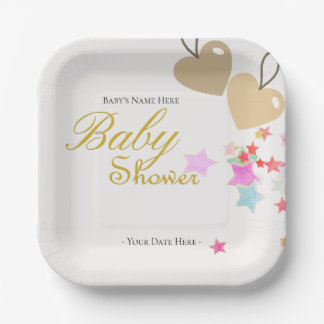 Personaliseer Schattige Baby shower Papieren Bordje