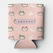 Personaliseer Schattige Kawaii Pastel Frog Design  Blikjeskoeler (Voorkant)