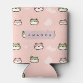 Personaliseer Schattige Kawaii Pastel Frog Design  Blikjeskoeler (Achterkant)