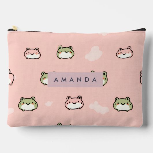 Personaliseer Schattige Kawaii Pastel Frog Design Etui (Voorkant)