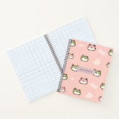 Personaliseer Schattige Kawaii Pastel Frog Design  Notitieboek (Binnen)