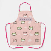 Personaliseer Schattige Kawaii Pastel Frog Design  Schort (Voorkant)