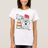Personaliseer Schattigee Custom Cat & Dog Merry Ch T-shirt (Voorkant)