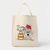 Personaliseer Schattigee Custom Cat & Dog Merry Ch Tote Bag (Voorkant)