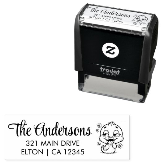 Personaliseer Schattigee eend Zelfinktende Stempel (In situ)