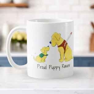 Personaliseer Schattigee geleidehond en puppy-in-t Koffiemok
