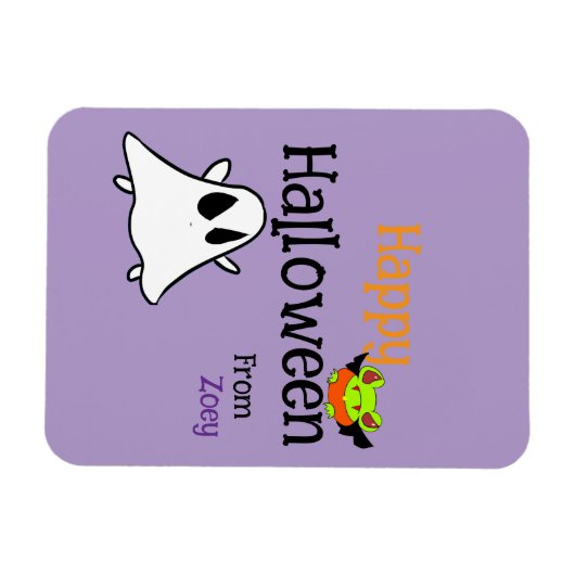 Personaliseer Schattigee Halloween met ghostie en  Magneet (Horizontaal)