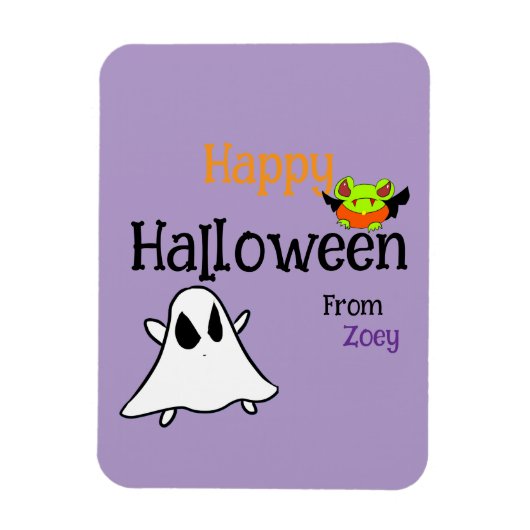 Personaliseer Schattigee Halloween met ghostie en  Magneet (Verticaal)