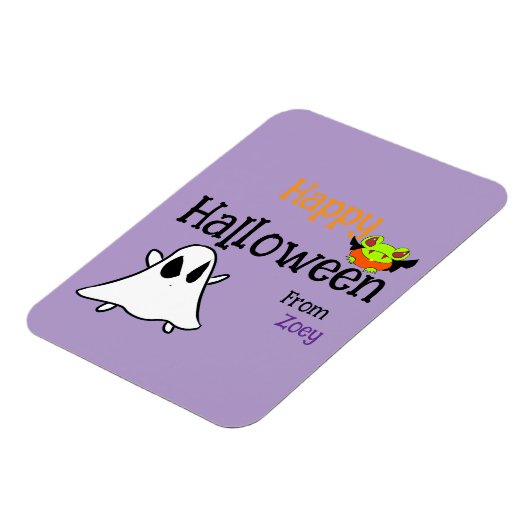 Personaliseer Schattigee Halloween met ghostie en  Magneet (Linkerzijde)